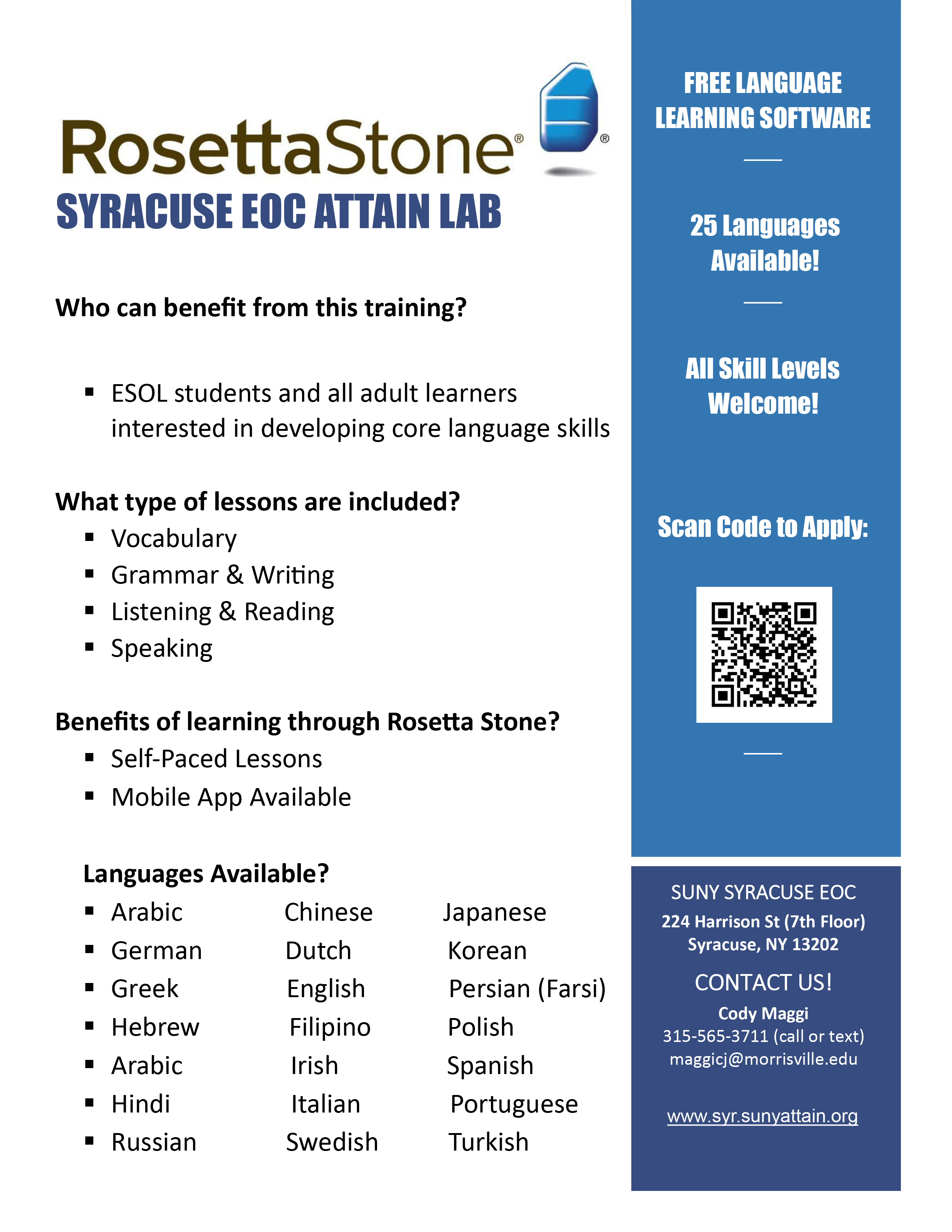 Rosetta Stone Flyer